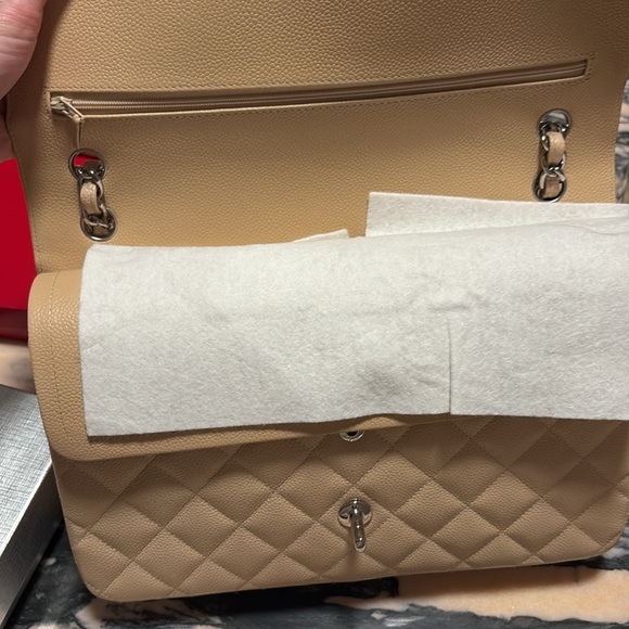 BNWT CHANEL DOUBLE FLAP  Light Beige #20389417 - Picture 14 of 16